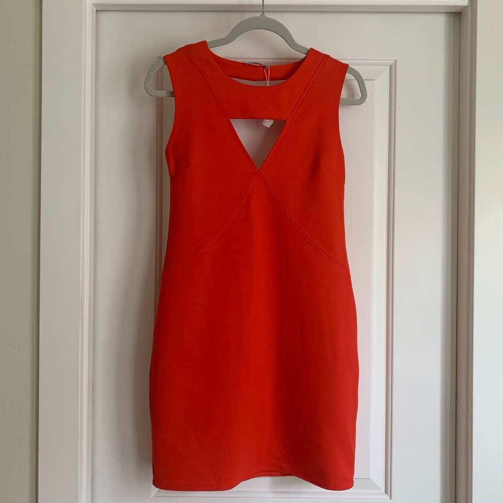ZARA Midi open back red dress